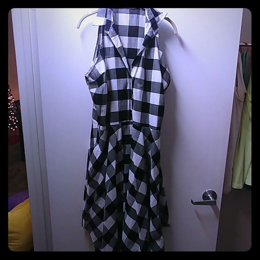 Black and white plaid dress